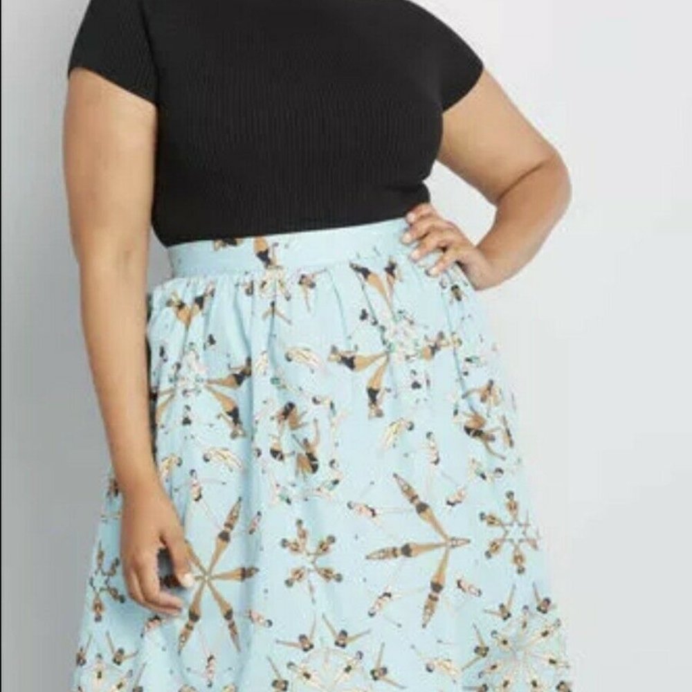 MODCLOTH DUPENNY BATHING BEAUTIES SKIRT! NEW! 1X